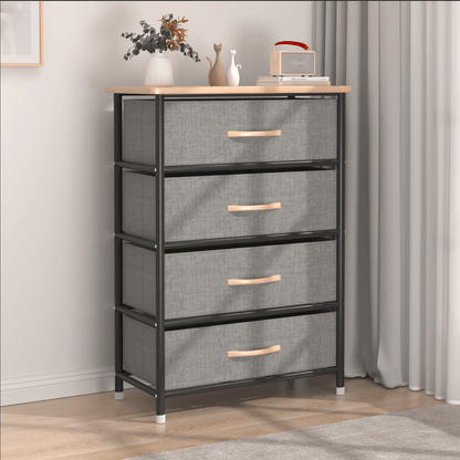 Fabric Storage Dressers & Towers – 3 - Drawer, 4 - Drawer Narrow & Wide Organizers with Steel Frame & Fabric Bins - with 4 - Drawer Storage Rack / Fabric Dresser | Sold by Uncle Wiener's Wholesale