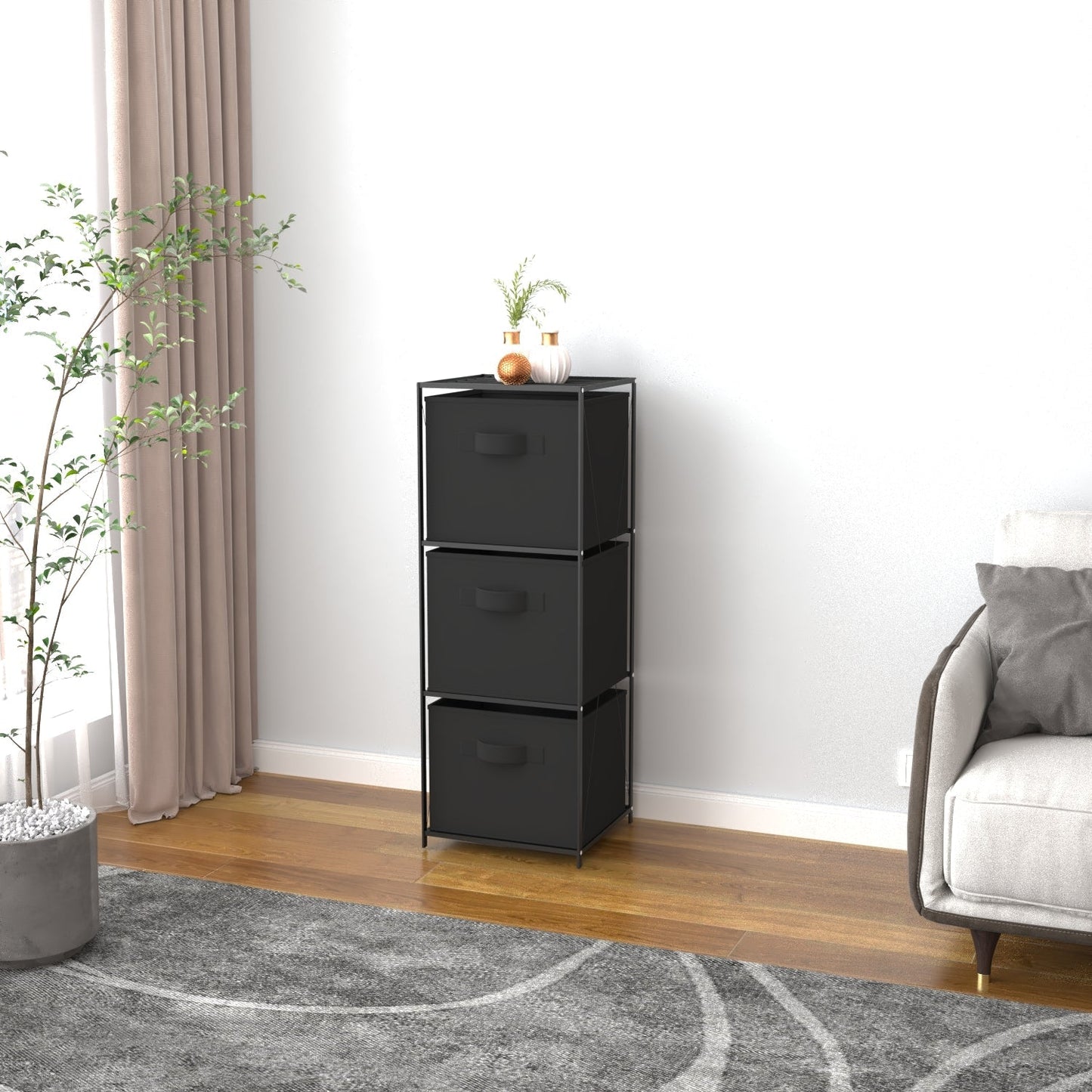 Fabric Storage Dressers & Towers – 3 - Drawer, 4 - Drawer Narrow & Wide Organizers with Steel Frame & Fabric Bins - with 3 - Drawer Fabric Storage Tower | Sold by Uncle Wiener's Wholesale