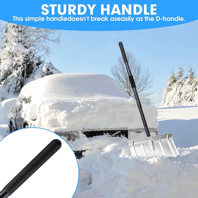 FactionGarden Heavy Duty Aluminum Snow Shovel – 53/66-Inch Adjustable Snow Removal Shovel for Driveways, Sidewalks, Garage & Garden - Garden & Landscaping with | Sold by Uncle Wiener's Wholesale
