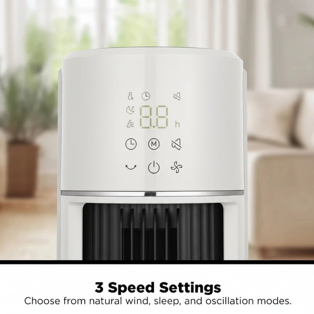 40-Inch Tower Fan – Black Oscillating Floor Fan with LED Display and Remote
