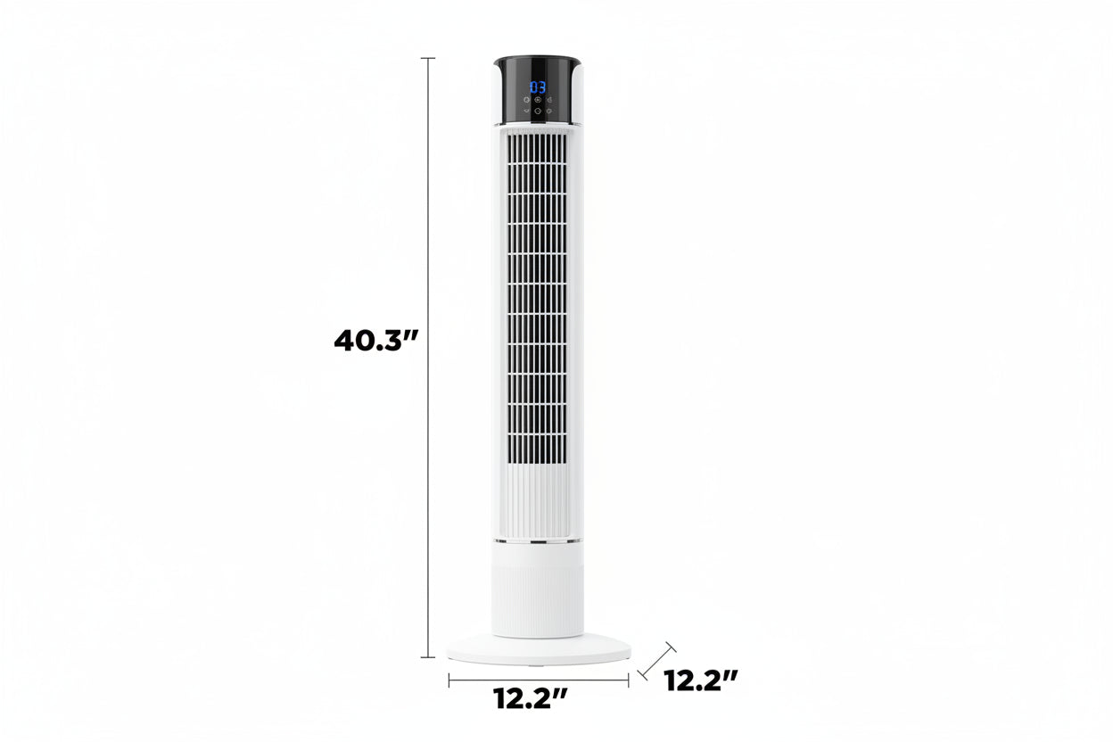 40-Inch Tower Fan – Black Oscillating Floor Fan with LED Display and Remote