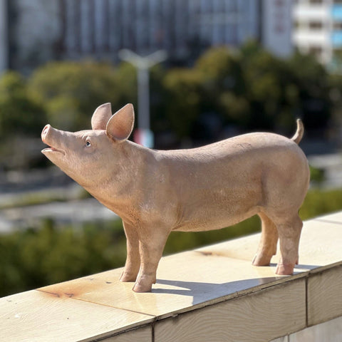 Farm Animal Resin Statues – Pig, Goose, Hen, Rooster Yard Decor Indoor Outdoor Rustic Garden Ornaments - with Resin Pig Statue | Sold by Uncle Wiener's Wholesale