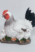 Farm Animal Resin Statues – Pig, Goose, Hen, Rooster Yard Decor Indoor Outdoor Rustic Garden Ornaments - with Hen with Chicks Decoration | Sold by Uncle Wiener's Wholesale