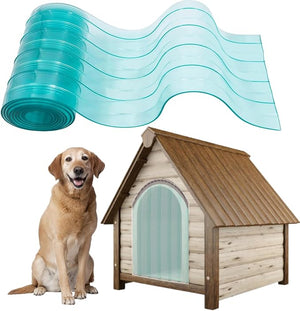 Farmeah PVC Dog Door Replacement Flap – 7" Wide Transparent Vinyl Kennel Door Strip, Cut-to-Size Weather-Resistant Pet Door Material