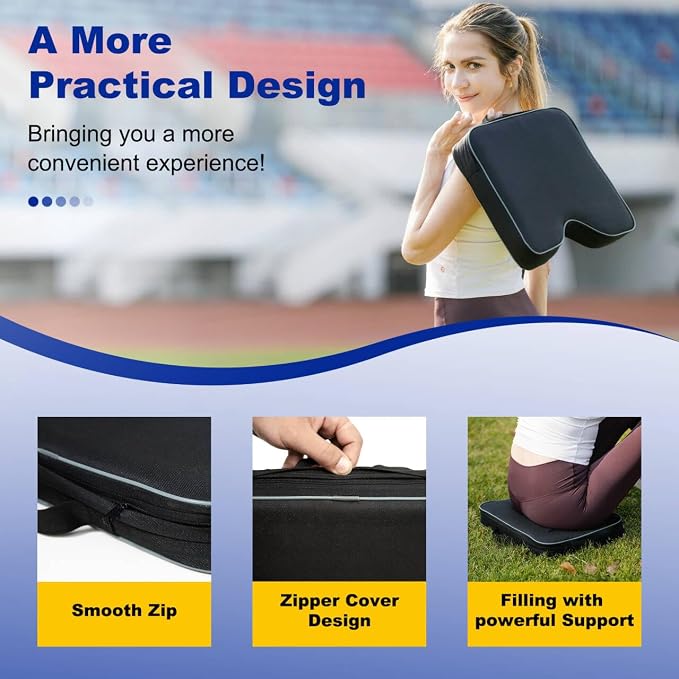 FASTMOMENT Portable Stadium Seat Cushions – 2.56" Thick Padded Bleacher Cushions with Carry Handles - General Equipment with 1 Cushion | Sold by Uncle Wiener's Wholesale