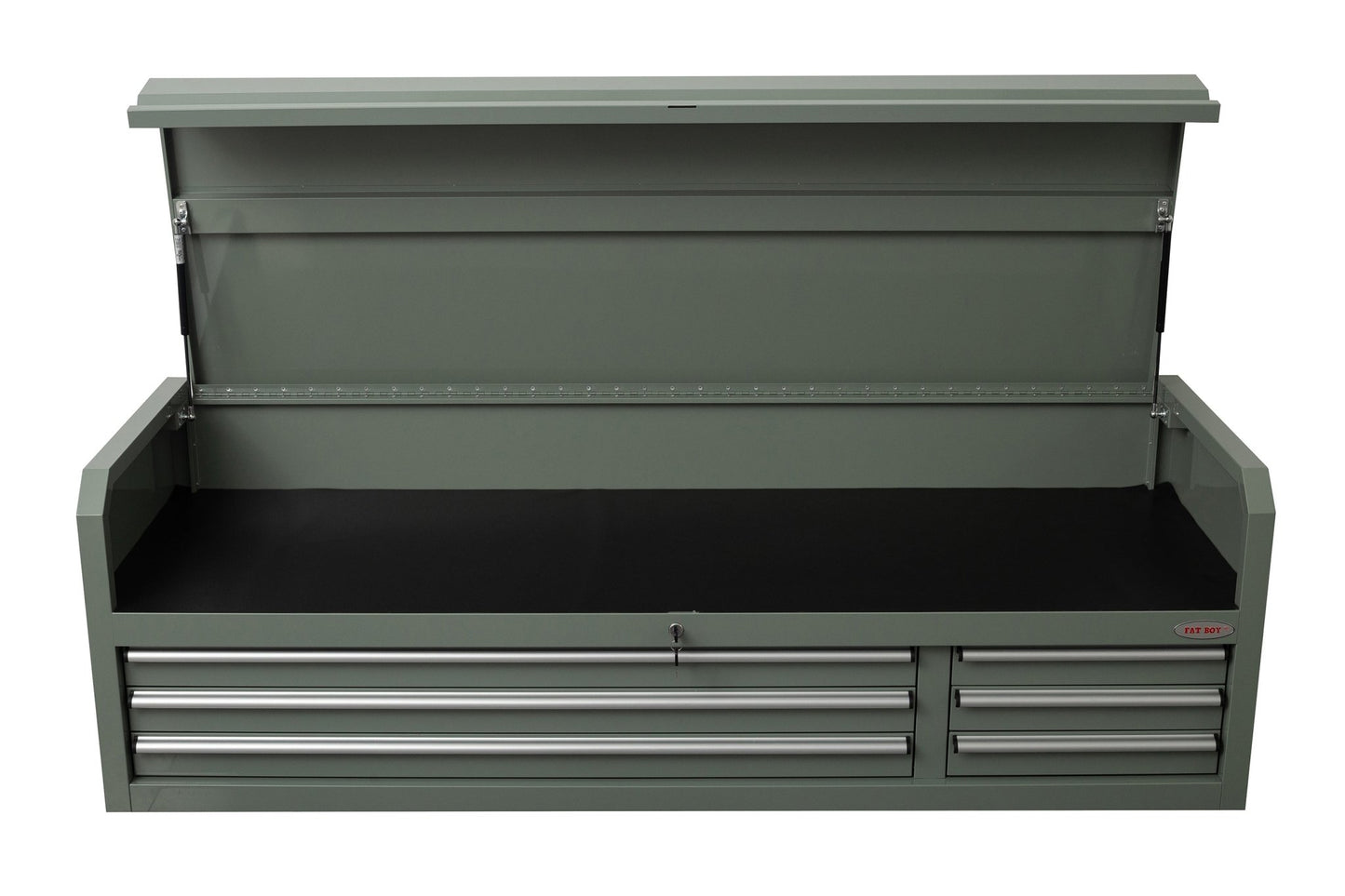 Fatboy 72" Upper Tool Chest – Heavy - Duty 6 Drawer Steel Tool Storage Cabinet with Flip - Up Lid - with 72" Upper Tool Chest – Cement Gray | Sold by Uncle Wiener's Wholesale