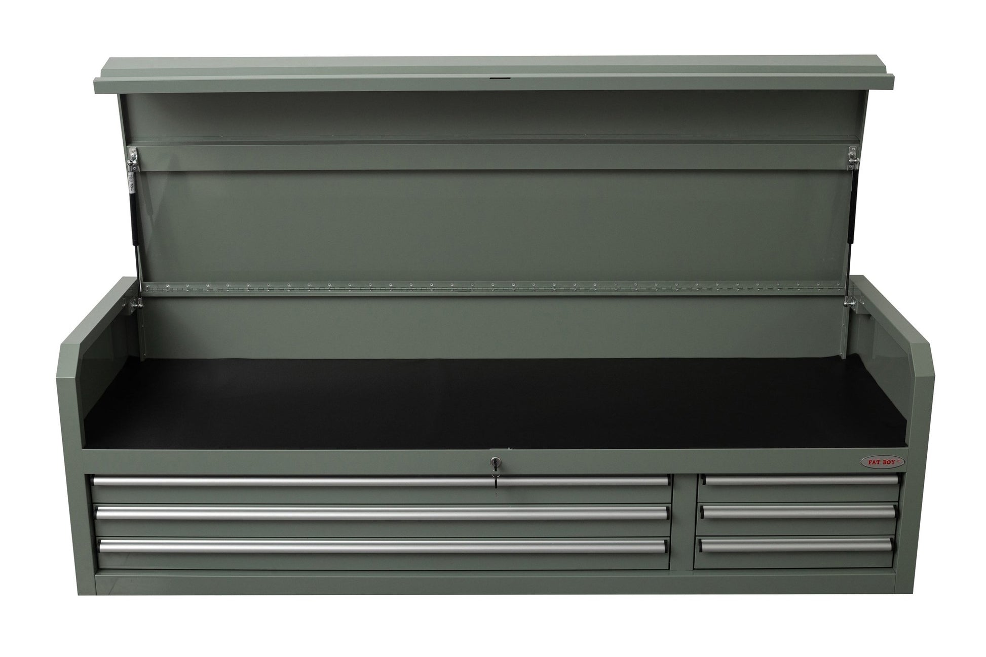 Fatboy 72" Upper Tool Chest – Heavy - Duty 6 Drawer Steel Tool Storage Cabinet with Flip - Up Lid - with 72" Upper Tool Chest – Cement Gray | Sold by Uncle Wiener's Wholesale