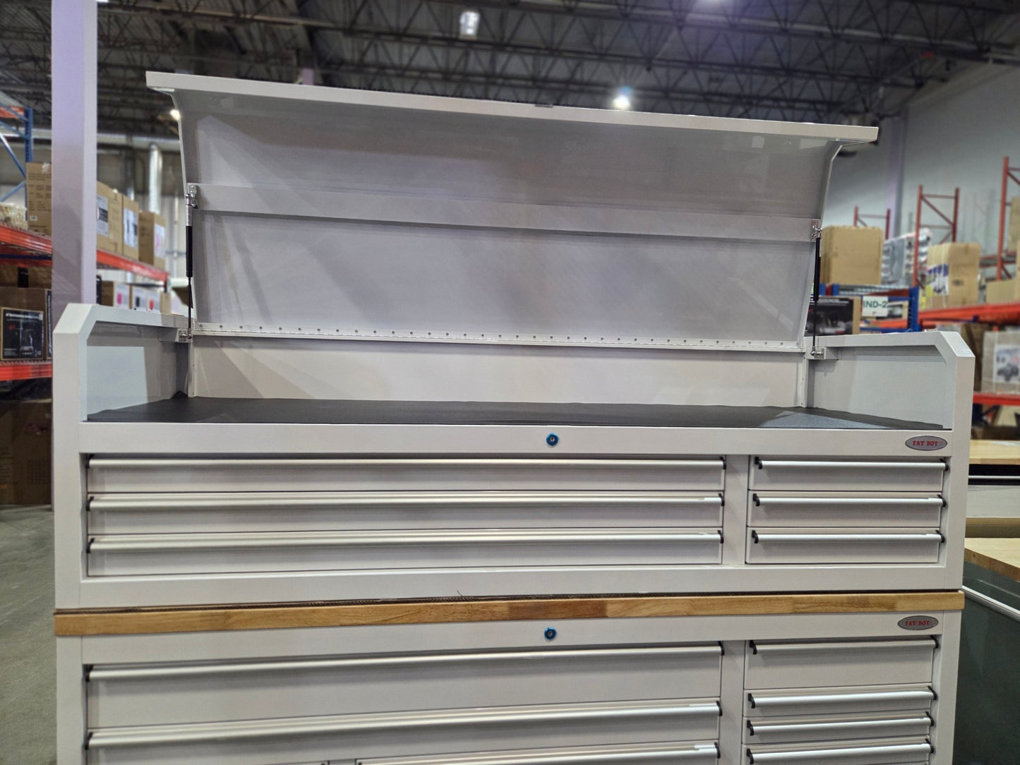 Fatboy 72" Upper Tool Chest – Heavy - Duty 6 Drawer Steel Tool Storage Cabinet with Flip - Up Lid - Hand Tools with 72" Upper Tool Chest – Dark Blue | Sold by Uncle Wiener's Wholesale