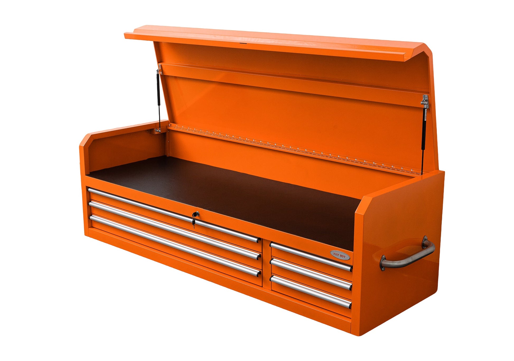 Fatboy 72" Upper Tool Chest – Heavy - Duty 6 Drawer Steel Tool Storage Cabinet with Flip - Up Lid - with 72" Upper Tool Chest – Orange | Sold by Uncle Wiener's Wholesale
