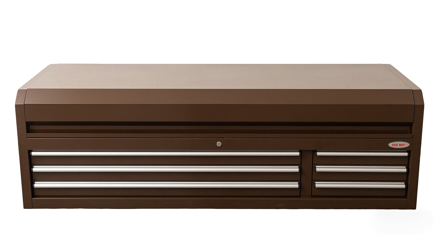 Fatboy 72" Upper Tool Chest – Heavy - Duty 6 Drawer Steel Tool Storage Cabinet with Flip - Up Lid - with 72" Upper Tool Chest – Blue | Sold by Uncle Wiener's Wholesale