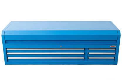 Fatboy 72" Upper Tool Chest – Heavy - Duty 6 Drawer Steel Tool Storage Cabinet with Flip - Up Lid - with 72" Upper Tool Chest – Blue | Sold by Uncle Wiener's Wholesale