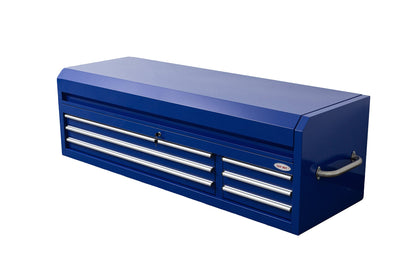 Fatboy 72" Upper Tool Chest – Heavy - Duty 6 Drawer Steel Tool Storage Cabinet with Flip - Up Lid - with 72" Upper Tool Chest – Dark Blue | Sold by Uncle Wiener's Wholesale