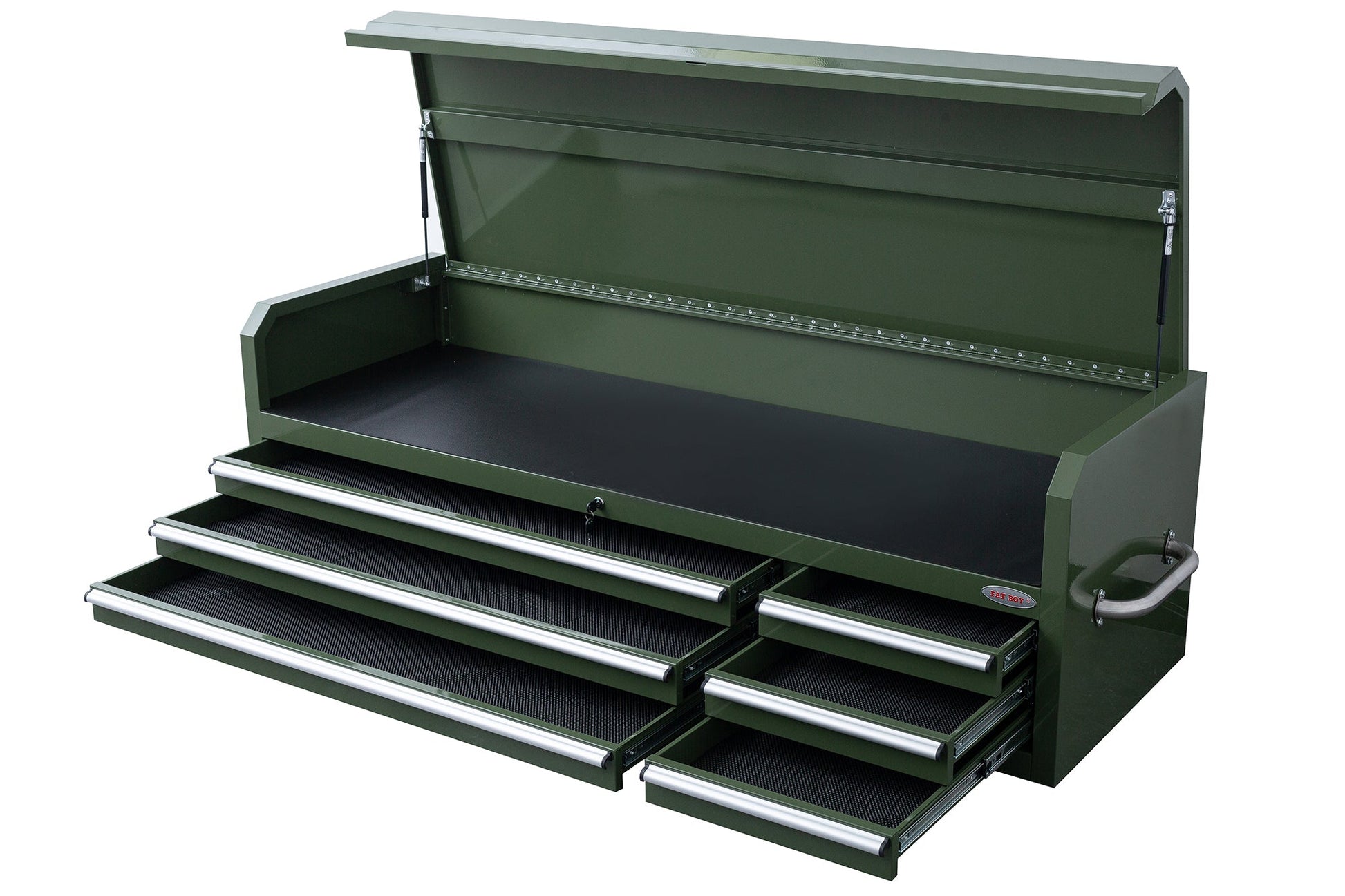 Fatboy 72" Upper Tool Chest – Heavy - Duty 6 Drawer Steel Tool Storage Cabinet with Flip - Up Lid - with 72" Upper Tool Chest – Emerald Green | Sold by Uncle Wiener's Wholesale