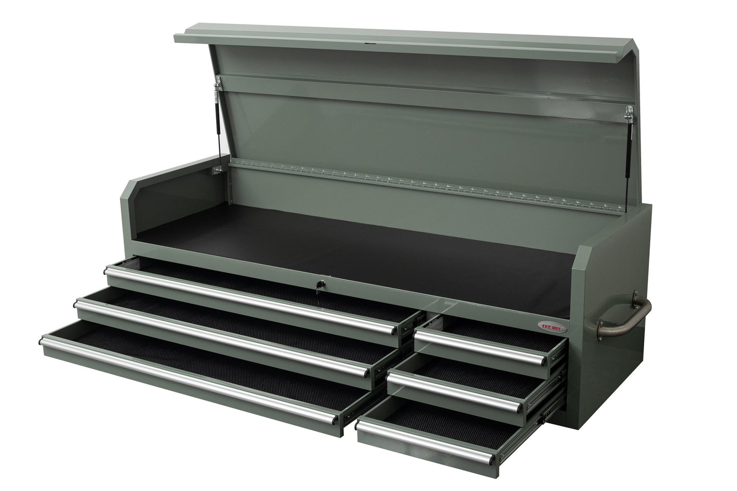 Fatboy 72" Upper Tool Chest – Heavy - Duty 6 Drawer Steel Tool Storage Cabinet with Flip - Up Lid - with 72" Upper Tool Chest – Cement Gray | Sold by Uncle Wiener's Wholesale