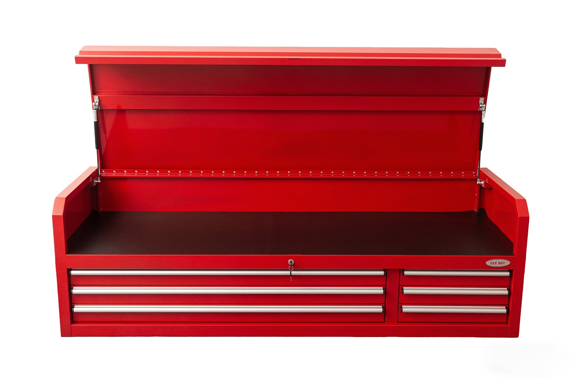 Fatboy 72" Upper Tool Chest – Heavy - Duty 6 Drawer Steel Tool Storage Cabinet with Flip - Up Lid - with 72" Upper Tool Chest – Red | Sold by Uncle Wiener's Wholesale