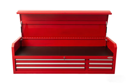 Fatboy 72" Upper Tool Chest – Heavy - Duty 6 Drawer Steel Tool Storage Cabinet with Flip - Up Lid - with 72" Upper Tool Chest – Red | Sold by Uncle Wiener's Wholesale