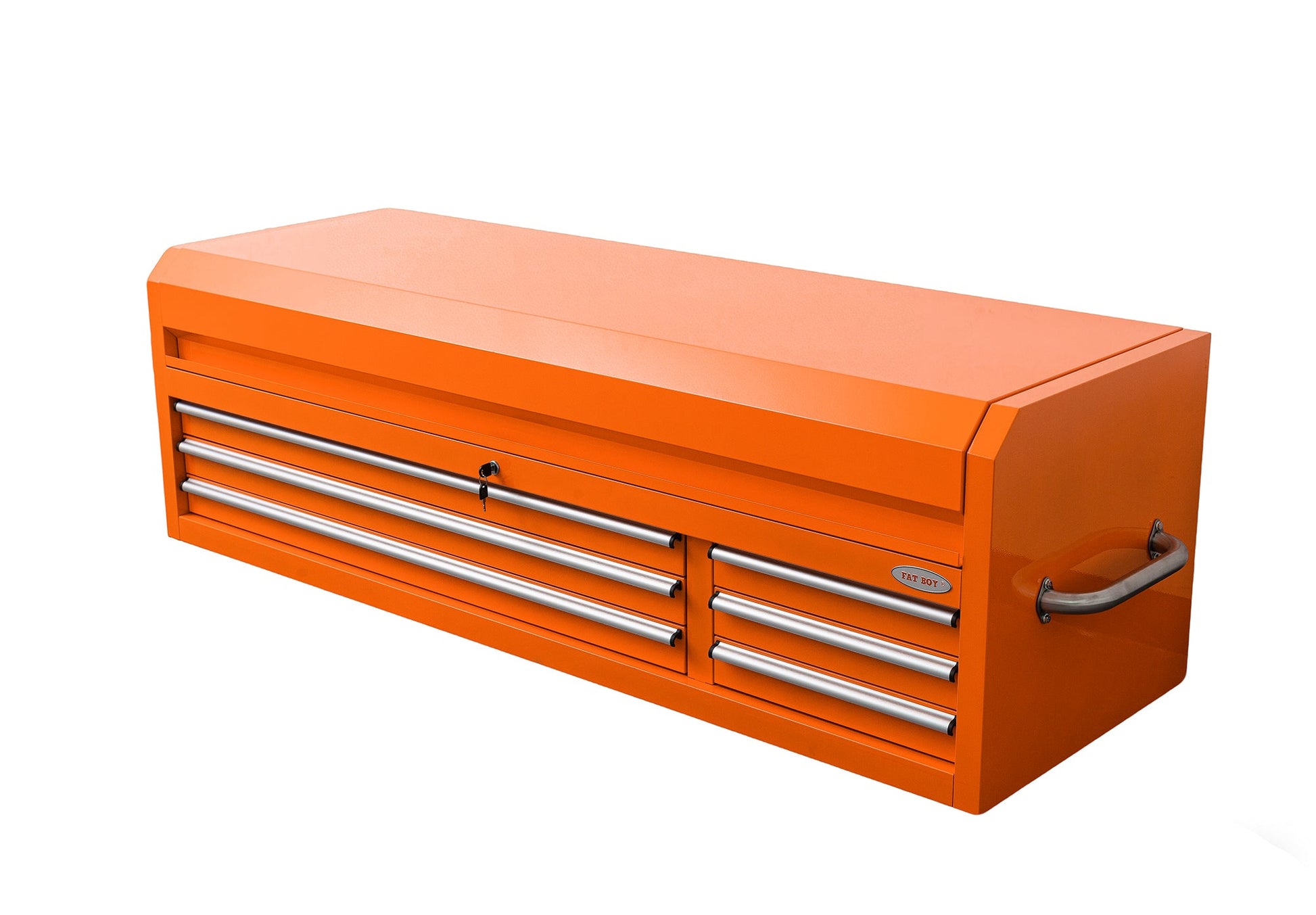 Fatboy 72" Upper Tool Chest – Heavy - Duty 6 Drawer Steel Tool Storage Cabinet with Flip - Up Lid - with 72" Upper Tool Chest – Orange | Sold by Uncle Wiener's Wholesale