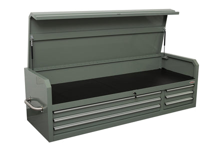 Fatboy 72" Upper Tool Chest – Heavy - Duty 6 Drawer Steel Tool Storage Cabinet with Flip - Up Lid - with 72" Upper Tool Chest – Cement Gray | Sold by Uncle Wiener's Wholesale