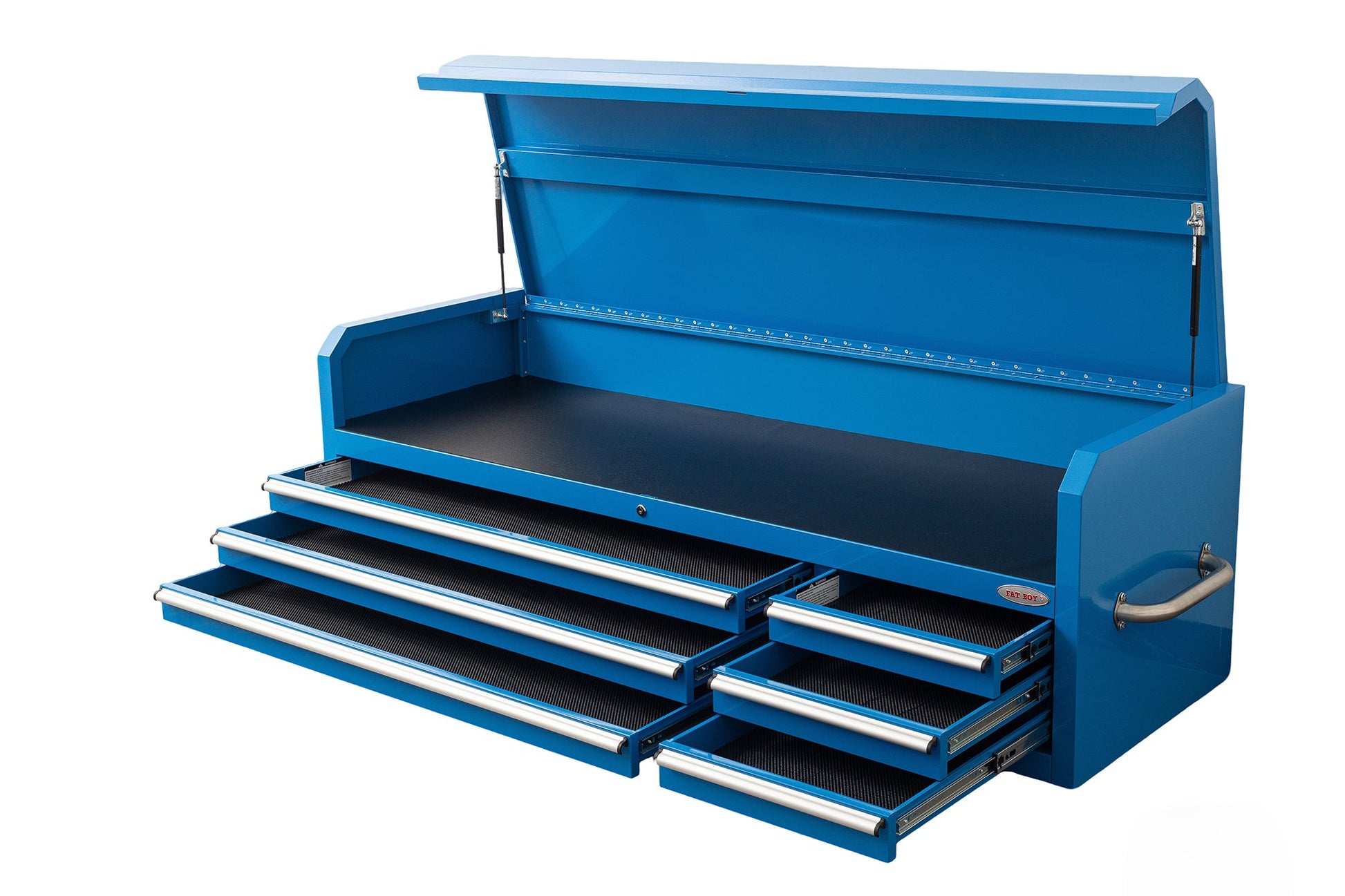 Fatboy 72" Upper Tool Chest – Heavy - Duty 6 Drawer Steel Tool Storage Cabinet with Flip - Up Lid - with 72" Upper Tool Chest – Blue | Sold by Uncle Wiener's Wholesale