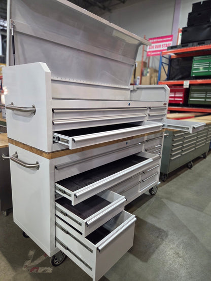 Fatboy 72" Upper Tool Chest – Heavy - Duty 6 Drawer Steel Tool Storage Cabinet with Flip - Up Lid - Hand Tools with 72" Upper Tool Chest – Dark Blue | Sold by Uncle Wiener's Wholesale