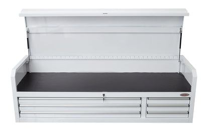 Fatboy 72" Upper Tool Chest – Heavy - Duty 6 Drawer Steel Tool Storage Cabinet with Flip - Up Lid - with 72" Upper Tool Chest – White | Sold by Uncle Wiener's Wholesale