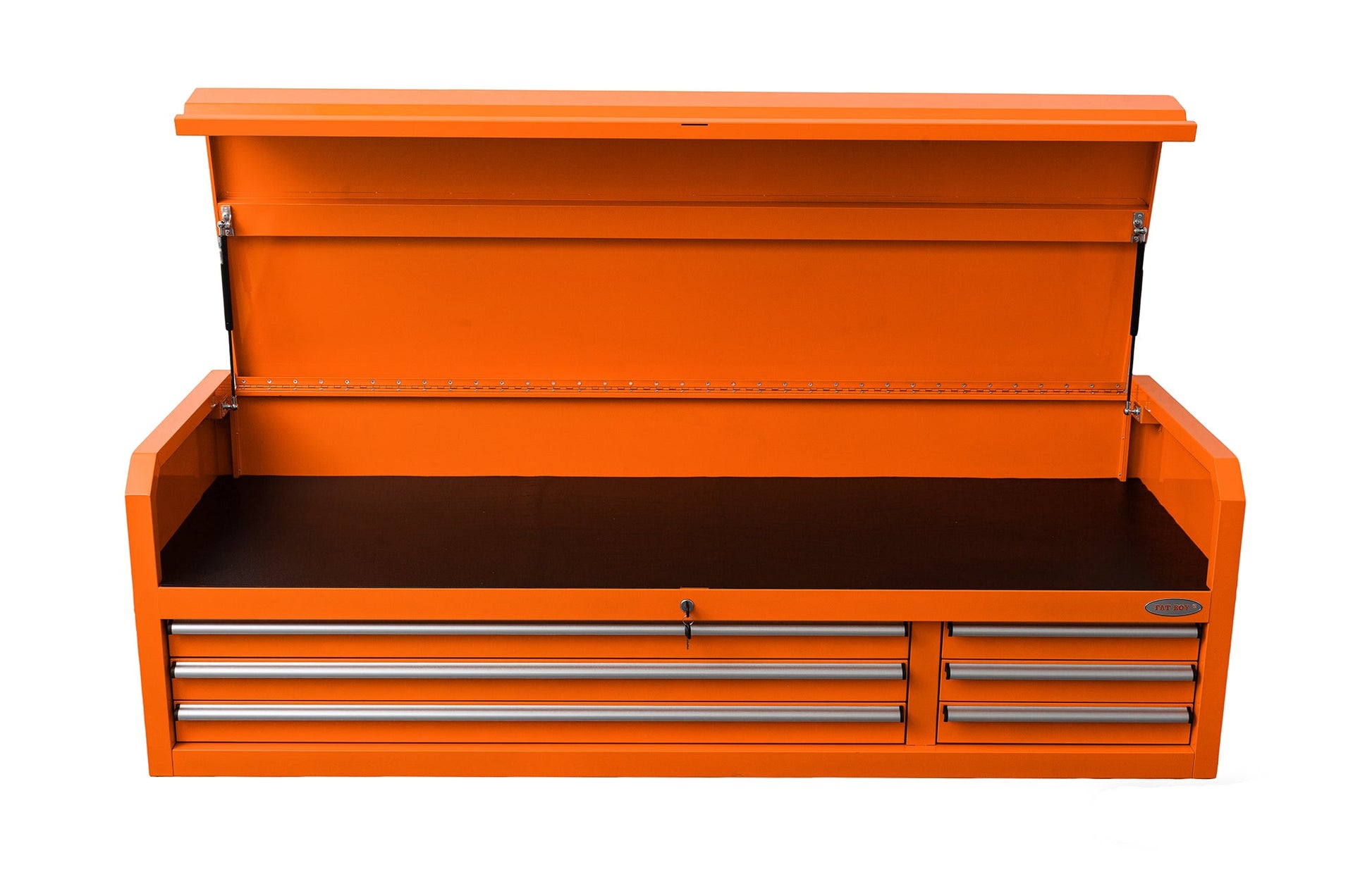 Fatboy 72" Upper Tool Chest – Heavy - Duty 6 Drawer Steel Tool Storage Cabinet with Flip - Up Lid - with 72" Upper Tool Chest – Orange | Sold by Uncle Wiener's Wholesale