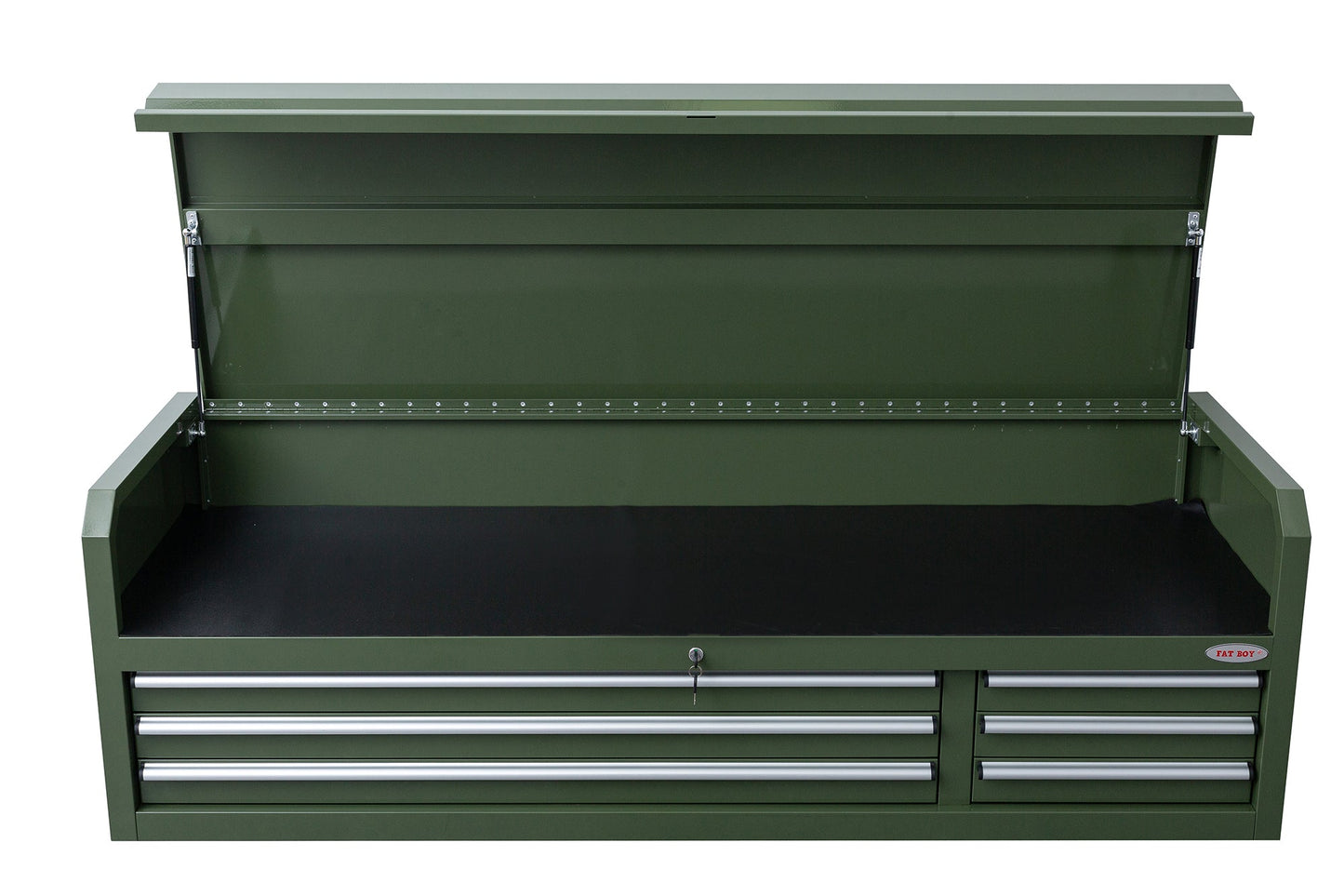 Fatboy 72" Upper Tool Chest – Heavy - Duty 6 Drawer Steel Tool Storage Cabinet with Flip - Up Lid - with 72" Upper Tool Chest – Emerald Green | Sold by Uncle Wiener's Wholesale