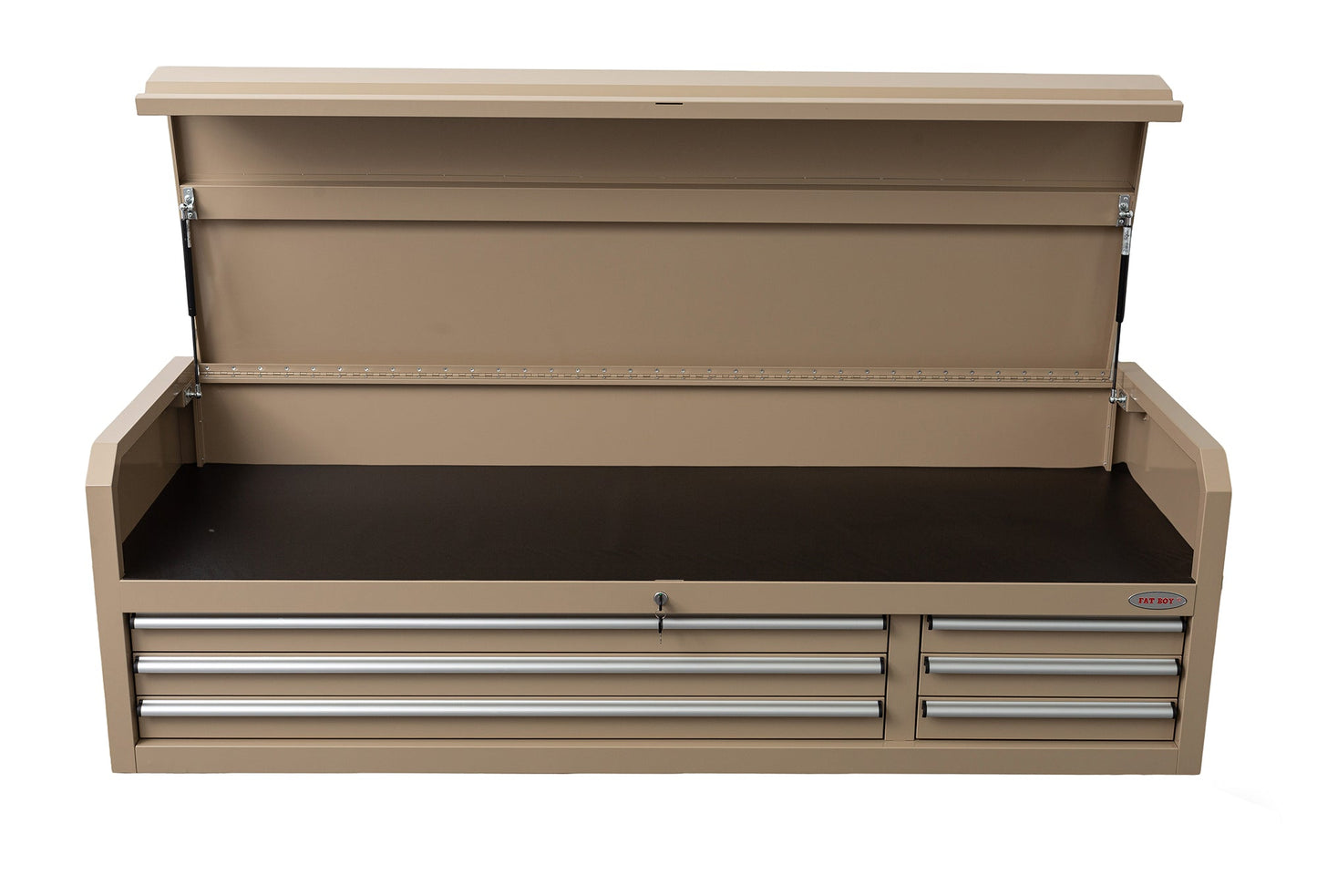 Fatboy 72" Upper Tool Chest – Heavy - Duty 6 Drawer Steel Tool Storage Cabinet with Flip - Up Lid - with 72" Upper Tool Chest – Desert Sand | Sold by Uncle Wiener's Wholesale
