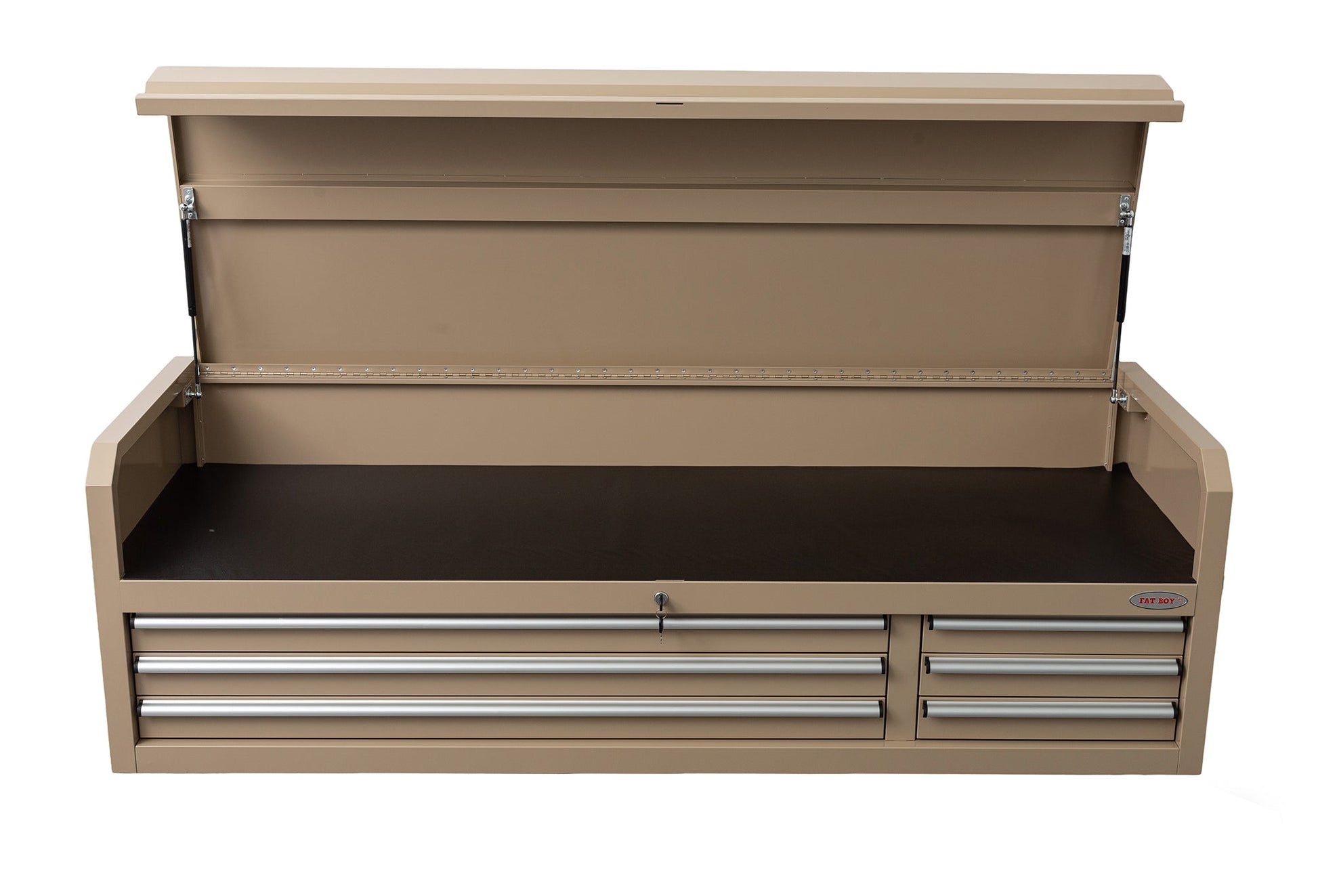 Fatboy 72" Upper Tool Chest – Heavy - Duty 6 Drawer Steel Tool Storage Cabinet with Flip - Up Lid - with 72" Upper Tool Chest – Desert Sand | Sold by Uncle Wiener's Wholesale