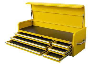 Fatboy 72" Upper Tool Chest – Heavy - Duty 6 Drawer Steel Tool Storage Cabinet with Flip - Up Lid - with 72" Upper Tool Chest – Yellow | Sold by Uncle Wiener's Wholesale