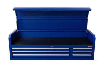 Fatboy 72" Upper Tool Chest – Heavy - Duty 6 Drawer Steel Tool Storage Cabinet with Flip - Up Lid - with 72" Upper Tool Chest – Dark Blue | Sold by Uncle Wiener's Wholesale