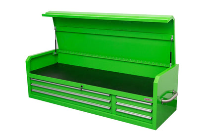 Fatboy 72" Upper Tool Chest – Heavy - Duty 6 Drawer Steel Tool Storage Cabinet with Flip - Up Lid - with 72" Upper Tool Chest – Neon Green | Sold by Uncle Wiener's Wholesale