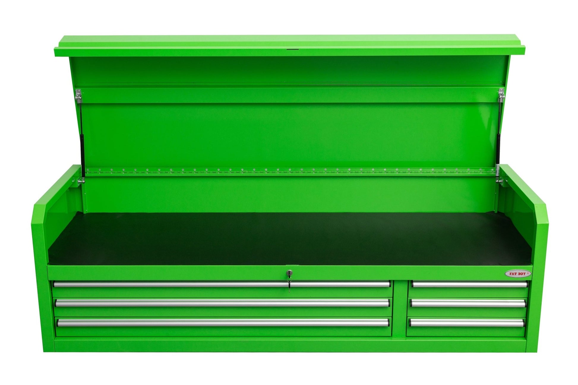 Fatboy 72" Upper Tool Chest – Heavy - Duty 6 Drawer Steel Tool Storage Cabinet with Flip - Up Lid - with 72" Upper Tool Chest – Neon Green | Sold by Uncle Wiener's Wholesale
