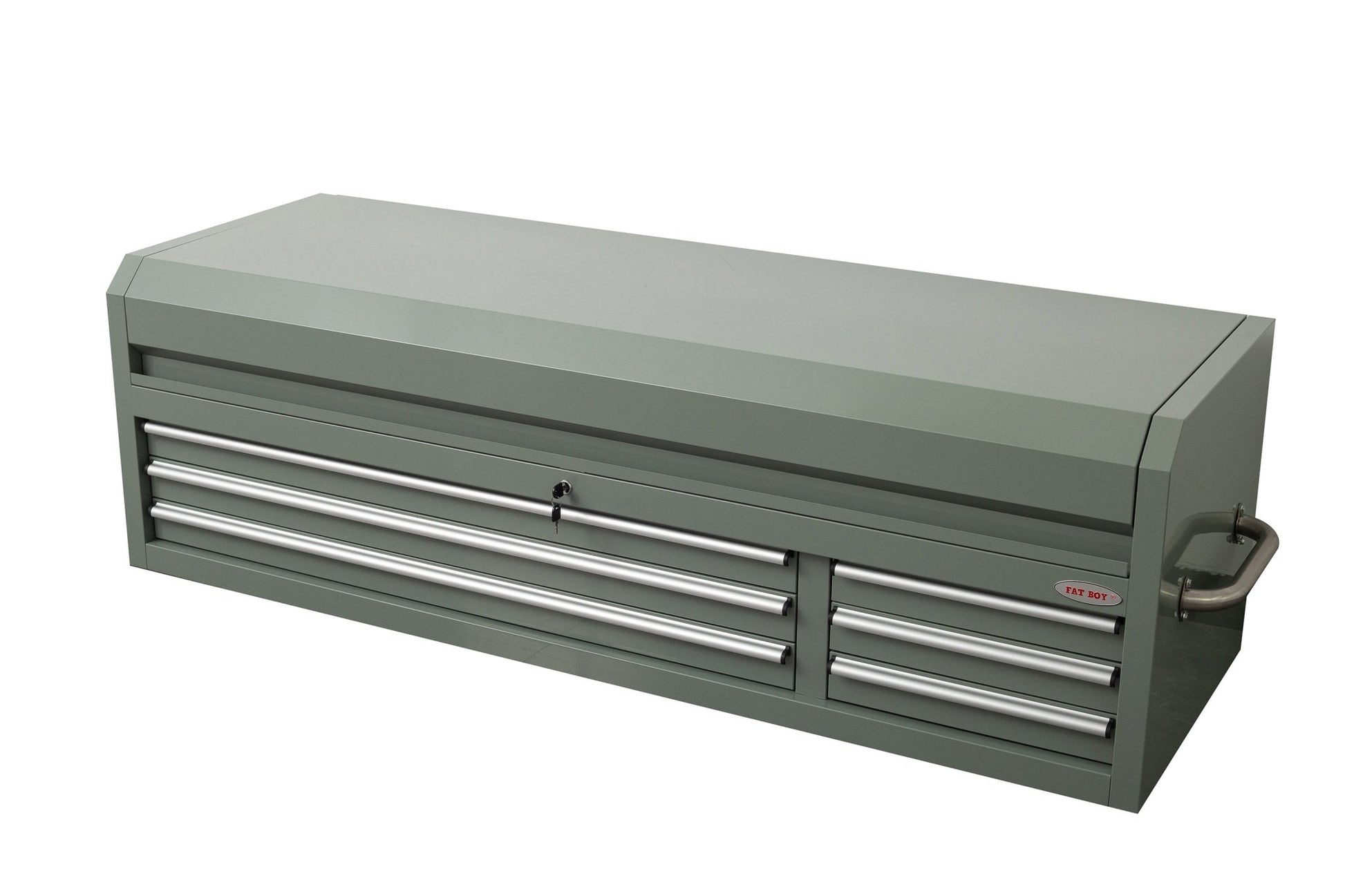 Fatboy 72" Upper Tool Chest – Heavy - Duty 6 Drawer Steel Tool Storage Cabinet with Flip - Up Lid - with 72" Upper Tool Chest – Cement Gray | Sold by Uncle Wiener's Wholesale