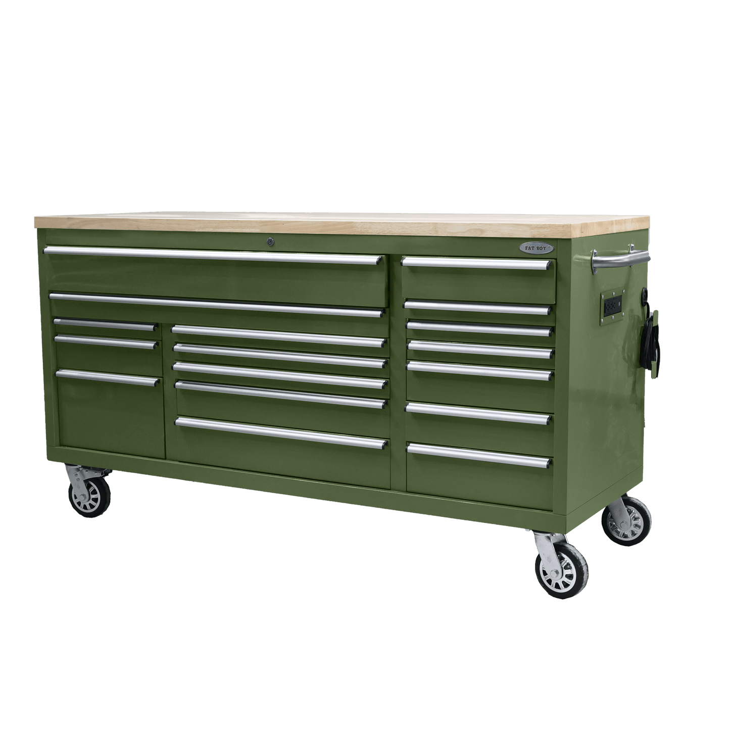 Fatboy Xtra Wide 17 - Drawer Tool Box – Heavy - Duty Roller Tool Bench Storage - with Olive Green | Sold by Uncle Wiener's Wholesale