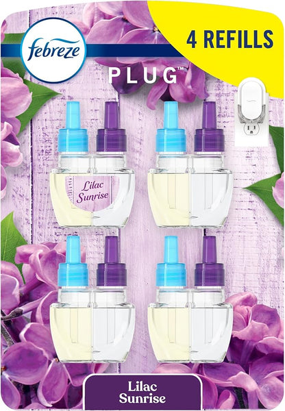 Febreze Plug-In Air Freshener Oil Refills – Odor-Fighting Home Scent Refills, 4 Count - Home products with Lilac Sunrise | Sold by Uncle Wiener's Wholesale