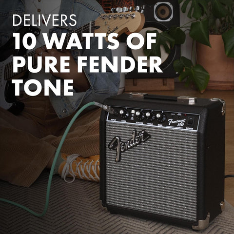 Fender Frontman 10G, Combo Guitar Amp, 10W, Small Practice Amp, Suitable for Electric Guitar, Black/Silver - with 10G | Sold by Uncle Wiener's Wholesale