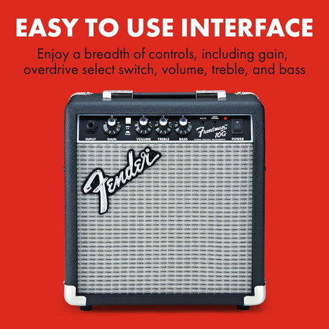 Fender Frontman 10G, Combo Guitar Amp, 10W, Small Practice Amp, Suitable for Electric Guitar, Black/Silver - with 10G | Sold by Uncle Wiener's Wholesale