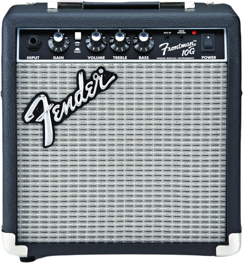 Fender Frontman 10G, Combo Guitar Amp, 10W, Small Practice Amp, Suitable for Electric Guitar, Black/Silver - with 10G | Sold by Uncle Wiener's Wholesale