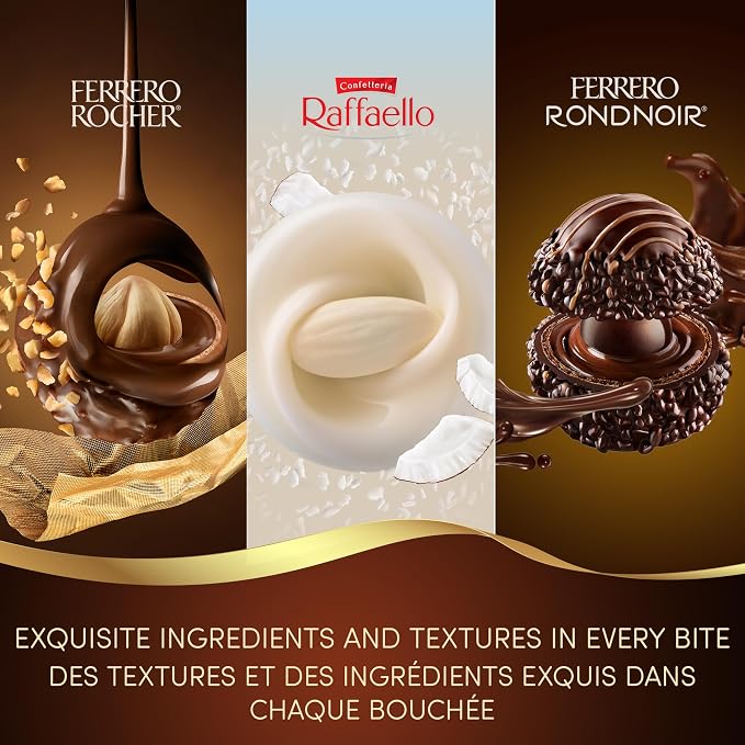 Ferrero Collection Assorted Chocolates Gift Box – Rocher, Raffaello & Rondnoir, 15 Count, 172 g - Snack with | Sold by Uncle Wiener's Wholesale