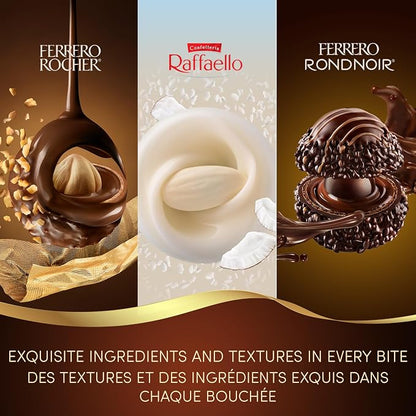 Ferrero Collection Assorted Chocolates Gift Box – Rocher, Raffaello & Rondnoir, 15 Count, 172 g - Snack with | Sold by Uncle Wiener's Wholesale