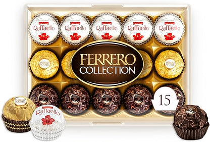 Ferrero Collection Assorted Chocolates Gift Box – Rocher, Raffaello & Rondnoir, 15 Count, 172 g - Snack with | Sold by Uncle Wiener's Wholesale