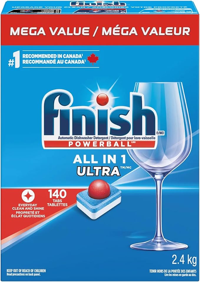 Finish Powerball All-in-1 Ultra Dishwasher Detergent Tablets – 140 Count, 2.4 kg - Home products with | Sold by Uncle Wiener's Wholesale