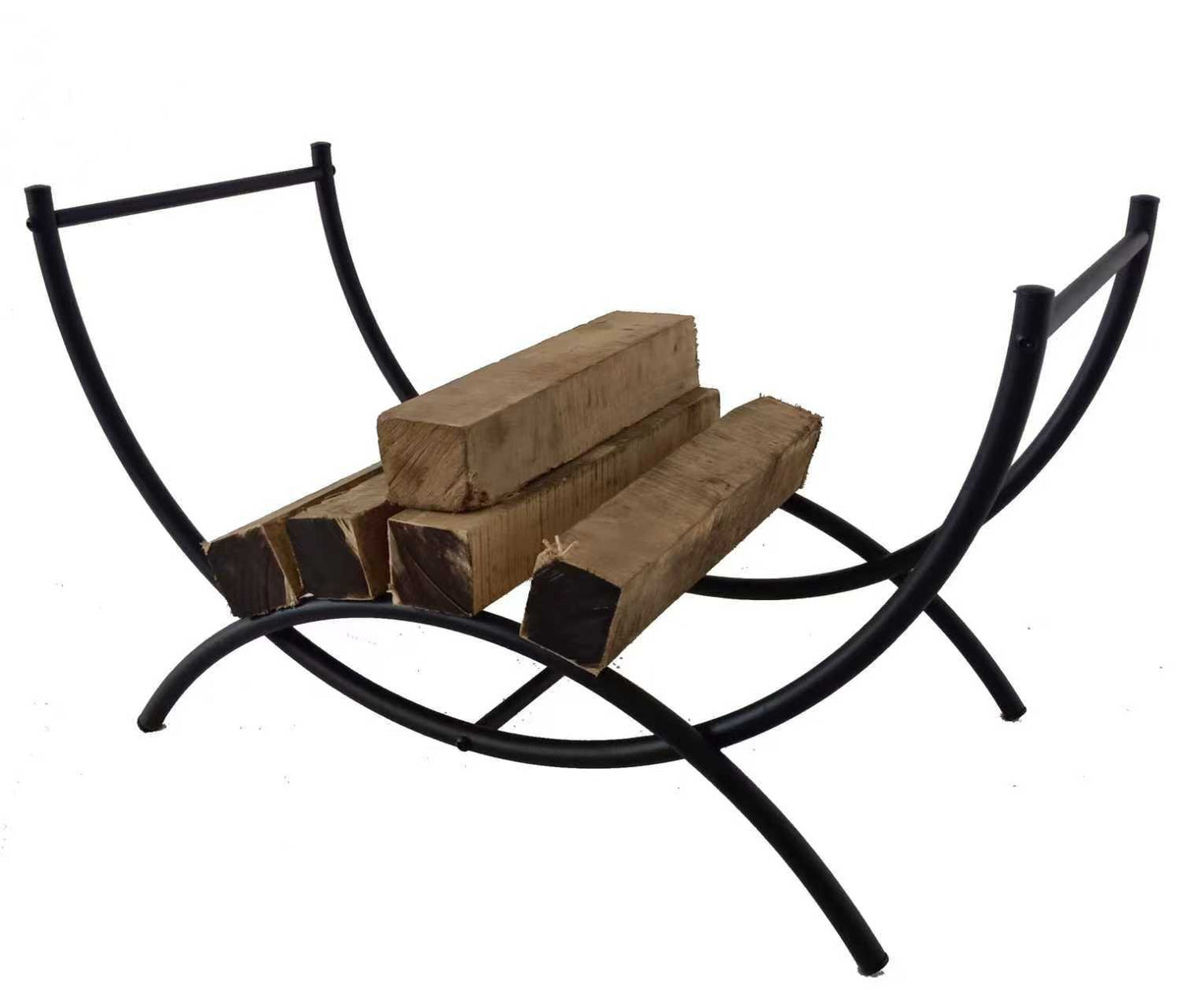 Firewood Storage Shelf Heavy Duty Metal Log Holder Indoor Outdoor Wood Rack LR034 - with | Sold by Uncle Wiener's Wholesale