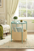 FIXWAL Round Side Table with Fabric Storage Basket – Modern Metal End Table for Living Room, Bedroom, or Office – 11132024 - with SALE PRICE: $19.95 EA | Sold by Uncle Wiener's Wholesale