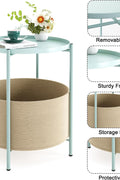 FIXWAL Round Side Table with Fabric Storage Basket – Modern Metal End Table for Living Room, Bedroom, or Office – 11132024 - with SALE PRICE: $19.95 EA | Sold by Uncle Wiener's Wholesale