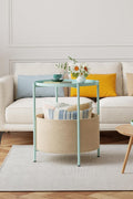 FIXWAL Round Side Table with Fabric Storage Basket – Modern Metal End Table for Living Room, Bedroom, or Office – 11132024 - with SALE PRICE: $19.95 EA | Sold by Uncle Wiener's Wholesale