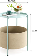 FIXWAL Round Side Table with Fabric Storage Basket – Modern Metal End Table for Living Room, Bedroom, or Office – 11132024 - with SALE PRICE: $19.95 EA | Sold by Uncle Wiener's Wholesale