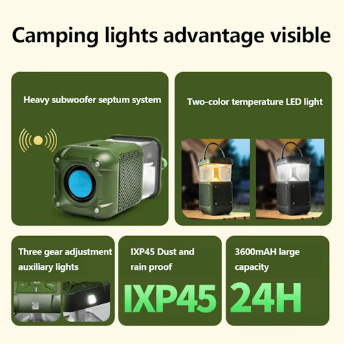 Flame Light Bluetooth Speaker Outdoor Waterproof Lantern Speaker with Ambient LED Light for Patio, Garden, Camping &amp; Desk FLMBT6 - with | Sold by Uncle Wiener's Wholesale