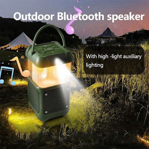 Flame Light Bluetooth Speaker Outdoor Waterproof Lantern Speaker with Ambient LED Light for Patio, Garden, Camping &amp; Desk FLMBT6 - with | Sold by Uncle Wiener's Wholesale